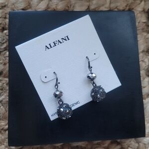 Y2K Alfani Gunmetal Disco Ball Dangle Earrings